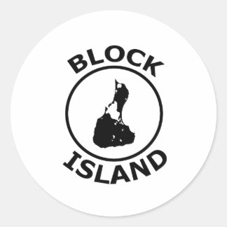 Block Island Form im Kreis Runder Aufkleber