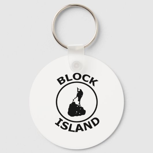 Block Island Form im Kreis Schlüsselanhänger (Vorderseite)