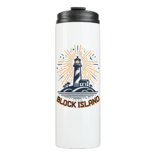 Block Island Leuchtturm Rhode Island Sonnenaufgang Thermosbecher