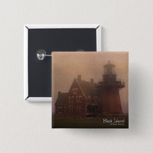 Block Island Lighthouse Button (Vorne & Hinten)