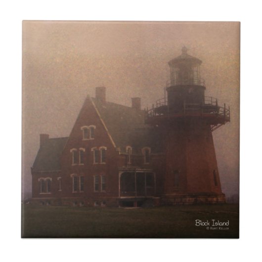 Block Island Lighthouse Fliese (Vorderseite)