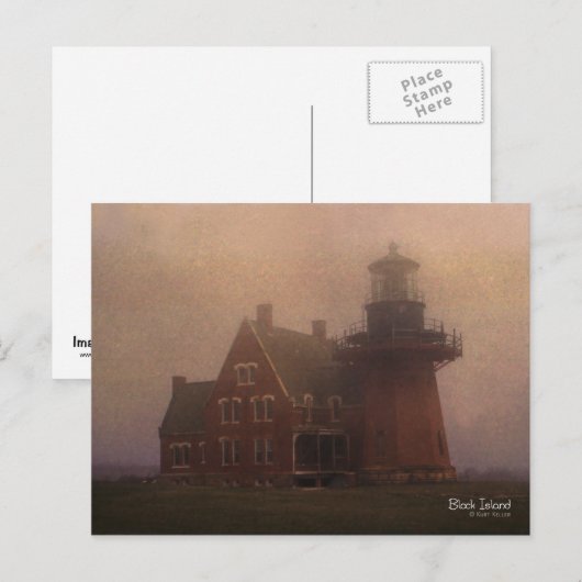 Block Island Lighthouse Postkarte (Vorne/Hinten)