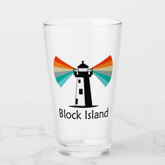 Block Island Lighthouse Rainbow Glas (Vorderseite)