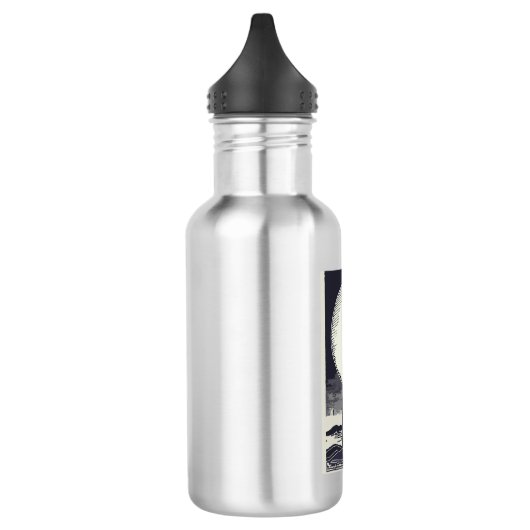 Block Island Lighthouse Rhode Island Moon Edelstahlflasche (Links)