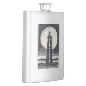 Block Island Lighthouse Rhode Island Moon Flachmann (Rechts)