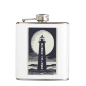 Block Island Lighthouse Rhode Island Moon Flachmann (Vorderseite)
