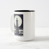 Block Island Lighthouse Rhode Island Moon Zweifarbige Tasse (Vorderseite Links)
