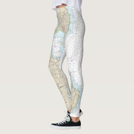Block Island Nautical Chart 13217 Leggings (Links)