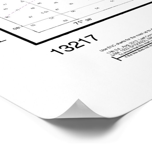 Block Island Nautical Chart 13217 Poster (Ecke)