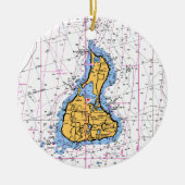 Block Island Nautical Chart Ornament (Vorne)