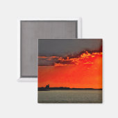 Block Island North Lighthouse bei Sunset Painting Magnet (Vorderseite/Rückseite)