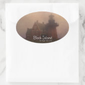 Block Island Ovaler Aufkleber (Tasche)