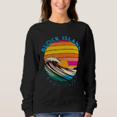 Block Island Retro 1980s Style Rhode Island Beach Sweatshirt (Vorderseite)