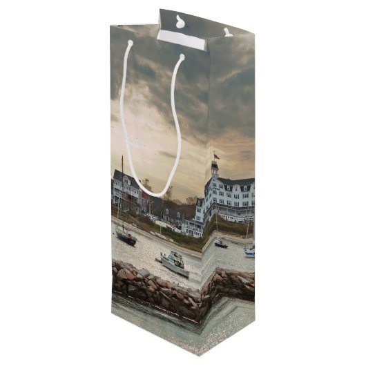 Block Island, Rhode Island Geschenktüte Für Weinflaschen (Rückseite Schrägansicht)