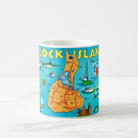 Block Island Rhode Island Mug Kaffeetasse (Mittel)