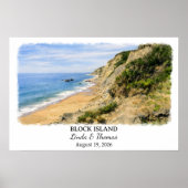 Block Island Rhode Island Poster, Aquarell Poster (Vorne)
