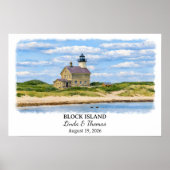 Block Island Rhode Island Poster, Aquarell Poster (Vorne)