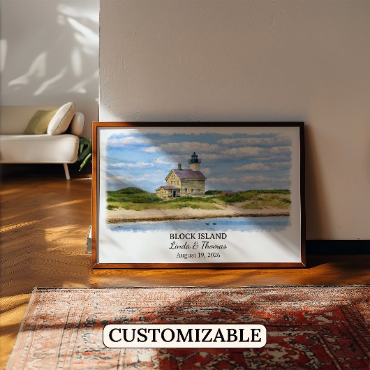 Block Island Rhode Island Poster, Aquarell Poster