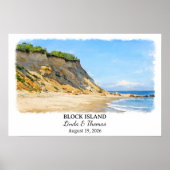 Block Island Rhode Island Poster, Aquarell Poster (Vorne)