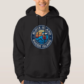 Block Island Rhode Island RI Vintage-Nautik-Welle Hoodie