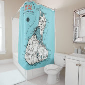 Block Island RI  Map Shower Curtain Duschvorhang (Beispiel)