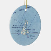 Block Island RI Vintage Karte Keramik Ornament (Rechts)
