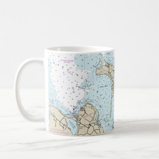 Block Island Sound and Approach Nautical Chart Kaffeetasse (Links)