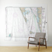 Block Island Sound and Approach Nautical Chart Wandteppich (Beispiel (Horizontal))