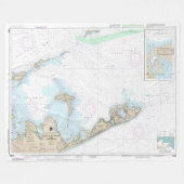 Block Island Sound and Gardiners Bay Chart Fleecedecke (Vorderseite (Horizontal))