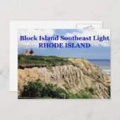 Block Island Southeast Lighthouse, RI Postcard Postkarte (Vorne/Hinten)