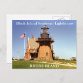 Block Island Southeast Lighthouse, RI Postcard Postkarte (Vorne/Hinten)