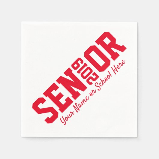 Block Letter Senior Abschluss Class of 2019 Serviette (Vorderseite)