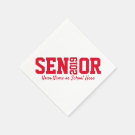 Block Letter Senior Abschluss Class of 2019 Serviette