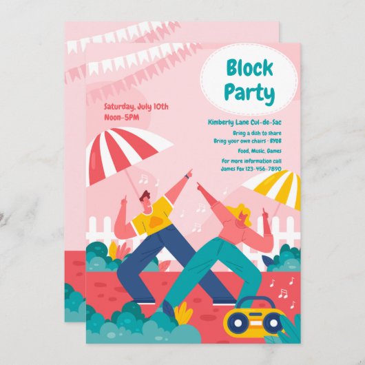 Block Party 2 Einladung (Vorne/Hinten)