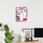 Block Party 4. Juli GRILLEN Party Nachbarn Poster (Heimbüro)