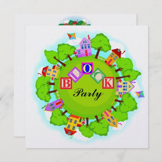 Block-Party - Nachbarschaftsereignis - SRF Einladung (Vorne/Hinten)