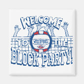 Block Party Volleyball von Mudge Studios Magnet (Vorne)
