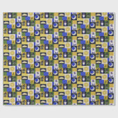 Block Patchwork (Mitternachtsherd) Geschenkpapier (Flach)