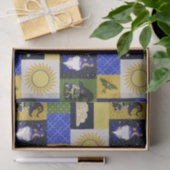 Block Patchwork (Mitternachtsherd) Seidenpapier (Geschenk)