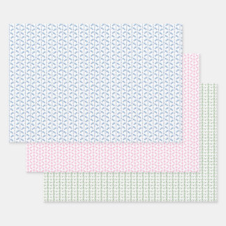 Block Print Animal Wrapping Paper (3) Geschenkpapier Set