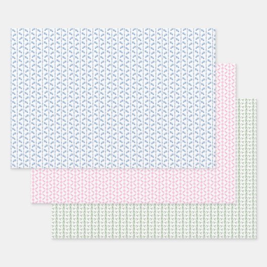 Block Print Animal Wrapping Paper (3) Geschenkpapier Set (Set)