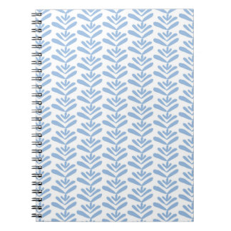 Block Print Blue Spiral Notebook Notizblock
