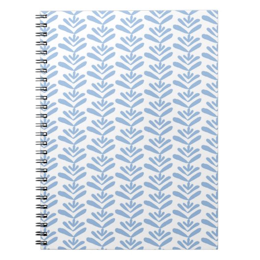 Block Print Blue Spiral Notebook Notizblock (Vorderseite)