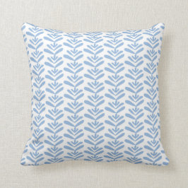 Block Print Blue Square Pillow Kissen