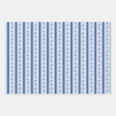 Block Print Botanical Stripes Geschenkpapier Set (Vorderseite 3)