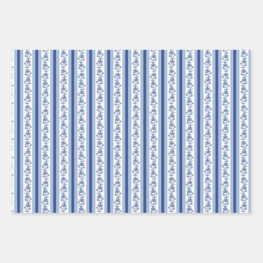 Block Print Botanical Stripes  Geschenkpapier Set (Vorderseite 3)