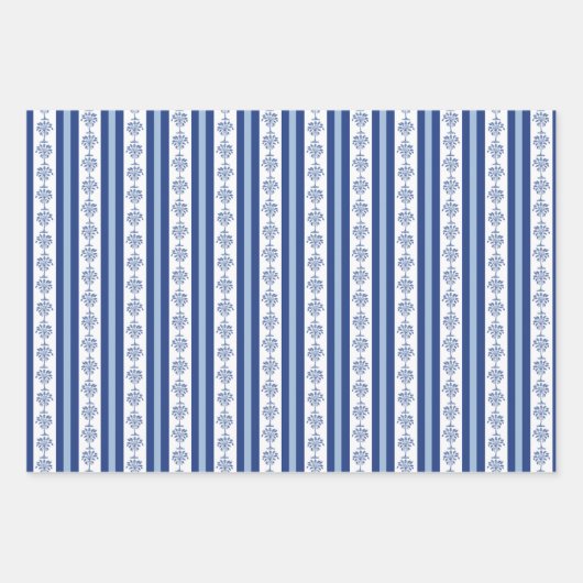 Block Print Botanical Stripes  Geschenkpapier Set (Vorderseite)