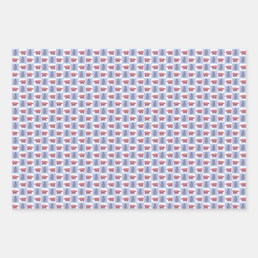 Block Print Botanicals and Animals Geschenkpapier Set (Vorderseite 2)