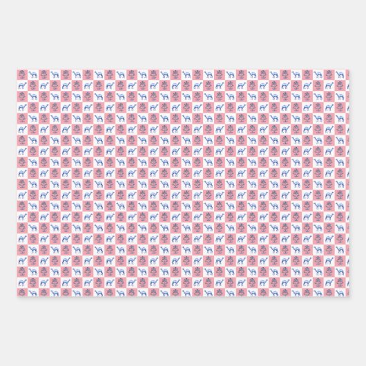 Block Print Botanicals and Animals Geschenkpapier Set (Vorderseite)