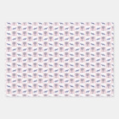 Block Print Botanicals und Tiere Geschenkpapier Set (Vorderseite 3)